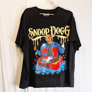 Dogg Supply by Snoop Dogg T-Shirt Black Logo Drip Graphic Crew Neck XXL Cropped